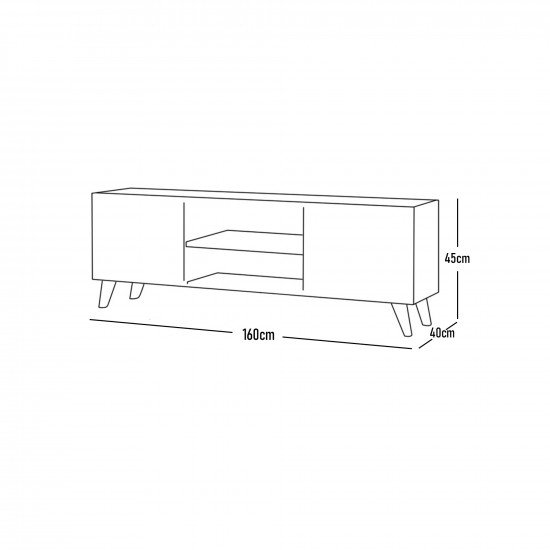 وحدة تلفزيون خشبية 160 سم