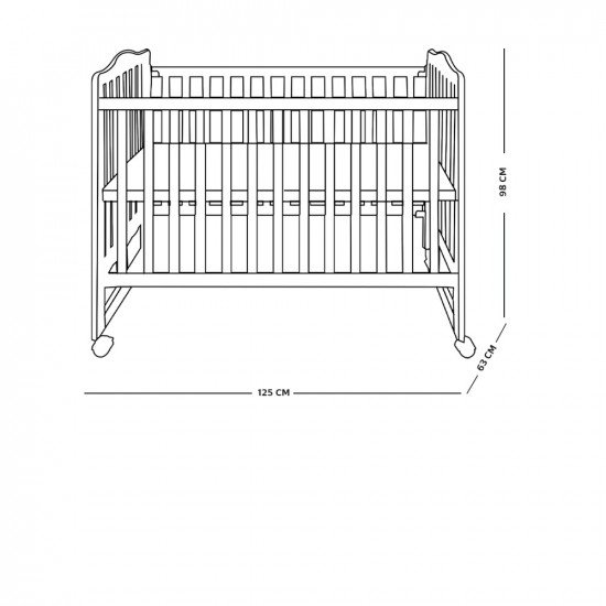 سرير اطفال خشب 125x63 سم