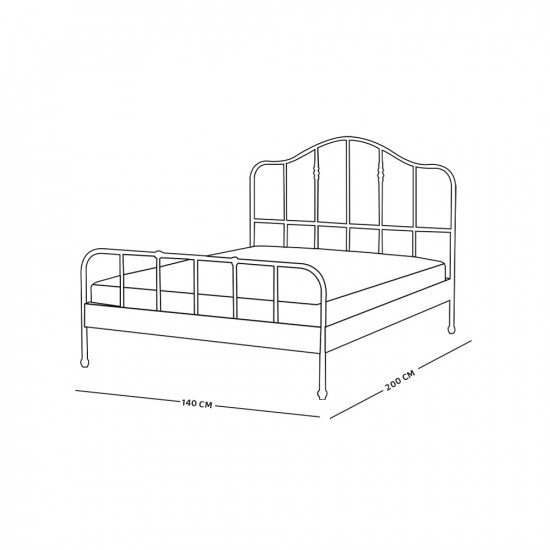  سرير أبيض حديد 200X140 سم