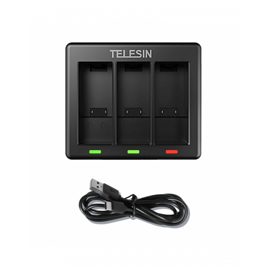 TELESIN Triple Battery Charger for GoPro Hero 11/10/9