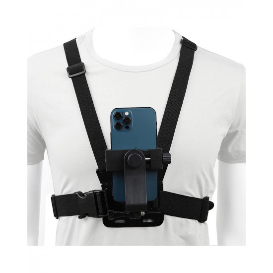 Mobile Phone Chest Mount Harness Strap Holder Cell Phone Clip Action Camera POV for Smartphones