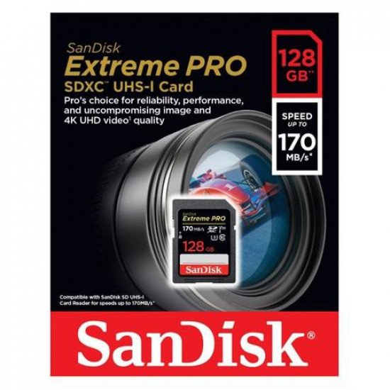 SanDisk 128GB Extreme PRO UHS-I SDXC Memory Card 170 MB/s