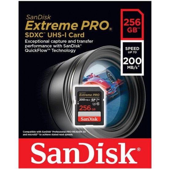SanDisk Extreme PRO 256GB SDXC UHS-I 200MB/S Class 10
