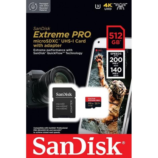 Sandisk Extreme Pro 512GB MicroSDXC 200MB/s Memory Card
