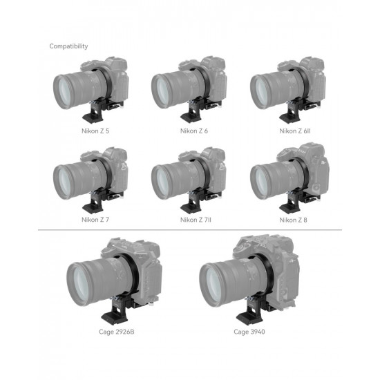 SmallRig Rotatable Horizontal-to-Vertical Mount Plate Kit for Nikon Z Series Z5 / Z6 / Z7 / Z6II / Z7II / Z8
