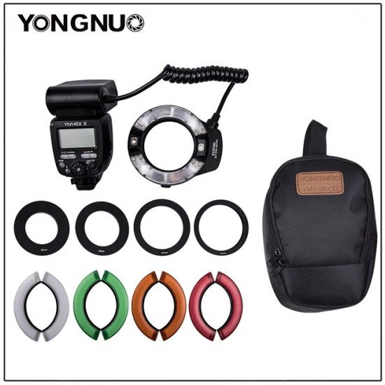 Yongnuo YN14EX II TTL LED Macro Ring Flash Light Double Lamp Macro Flash for Canon 5D4 1DX2 5Dsr 750D 6d2 DSLR Camera