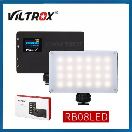 Viltrox RB08 Bi-color 2500K-8500K Mini Video LED Light Portable Fill Light Built-in Battery for Phone Camera Shooting Studio