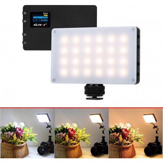 Viltrox RB08 Bi-color 2500K-8500K Mini Video LED Light Portable Fill Light Built-in Battery for Phone Camera Shooting Studio