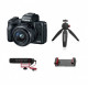 Canon EOS M50 EF-M 15-45mm IS STM Kit Black+Rode VideoMic GO Microphone and Manfrotto PIXI Mini Tripod,Smartphone Clamp Vlogger Kit