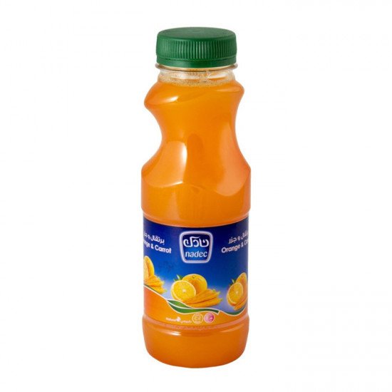 عصير نادك طبيعي برتقال و جزر بدون سكر 300 مل