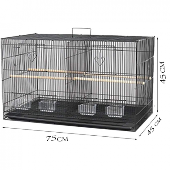 قفص طيور  A110 مقاس كبير مع شبكة مقسمة و ملحقات