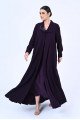 Dark purple luxury Crepe Abaya 013 