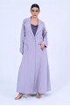 Dirty violet linen Abaya 080