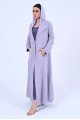 Dirty violet linen Abaya 080