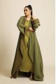 Heavy silk olive green Abaya 077