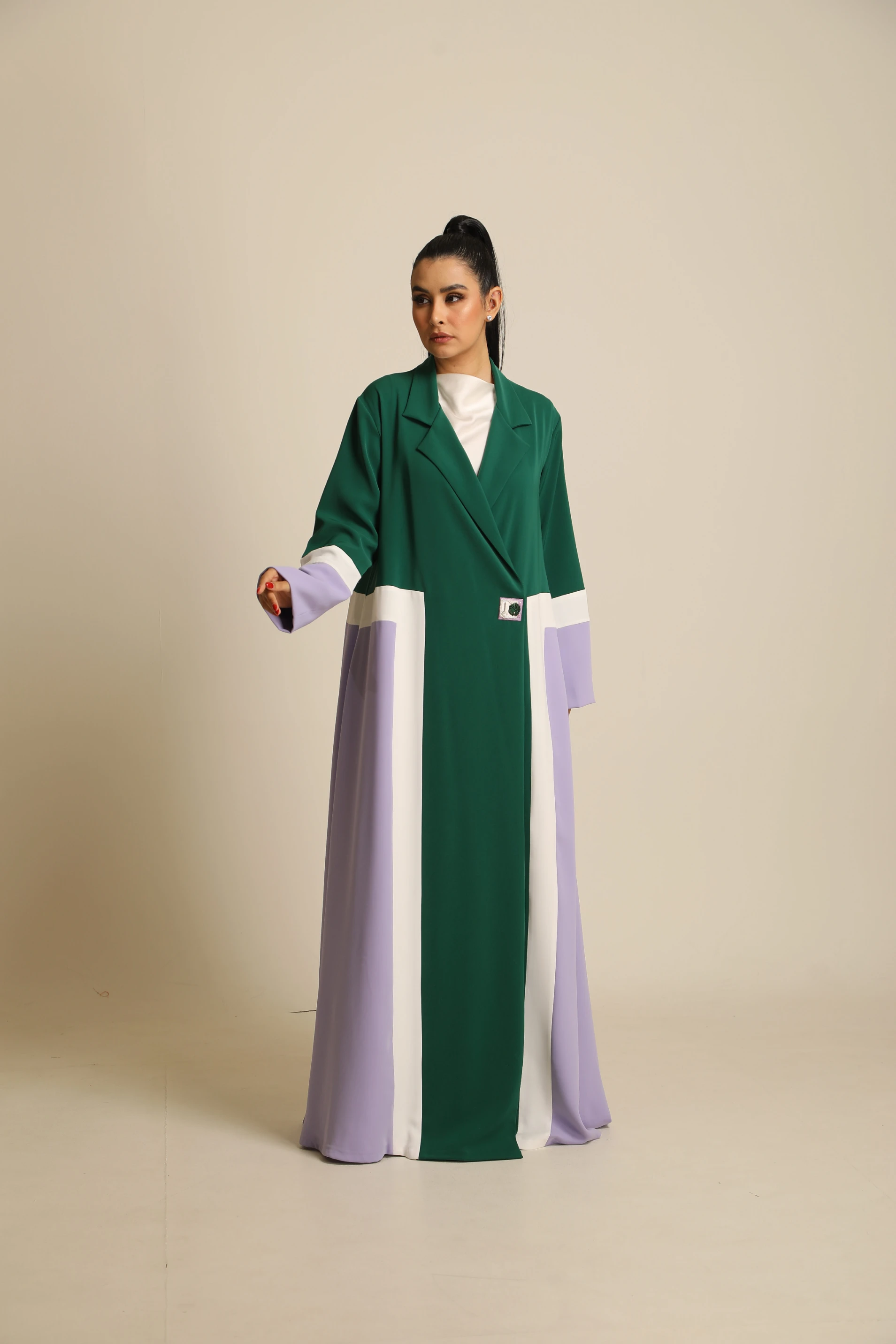 Soft crepe multicolor Abaya 069 