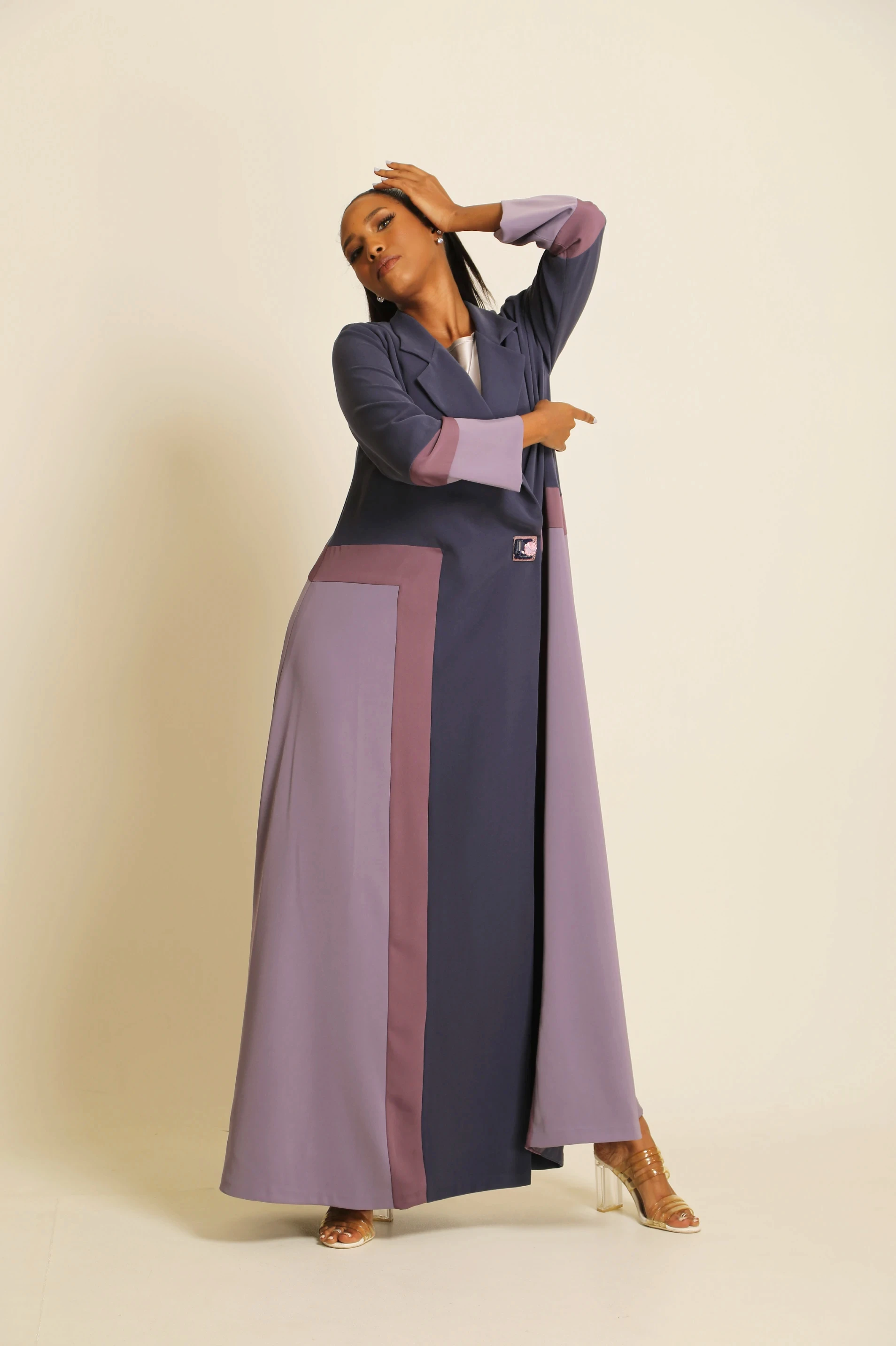 Soft crepe multicolor Abaya 067