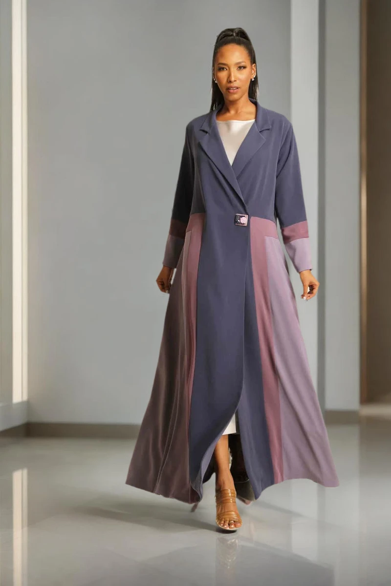 Soft crepe multicolor Abaya 067