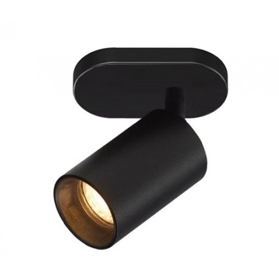 جهاز إنارة سقفي موجه مفرد أسود بدون لمبة - مناسب للمبات GU10