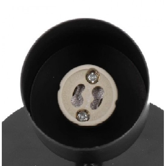 جهاز إنارة سقفي موجه مفرد أسود بدون لمبة - مناسب للمبات GU10