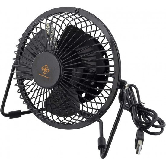  Deltaco Gaming USB Desk Fan With Clock, Displays Hours, Minutes and Seconds, Black