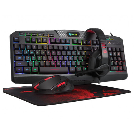 Redragon S101 Wired RGB Backlit Gaming Keyboard and Mouse, Gaming Mouse Pad