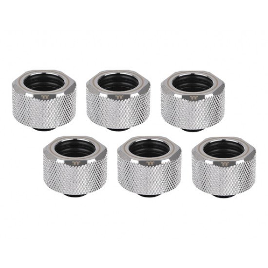 Pacific C-PRO G1/4 PETG Tube 16mm OD Compression – Chrome (6-Pack Fittings) CL-W213-CU00SL-B