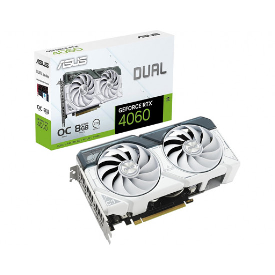 ASUS Dual GeForce RTX 4060 OC White Edition 8GB GDDR6 Gaming Graphics Card white