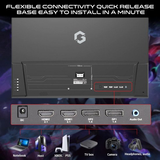 GAMEON GOP27FHD240VA 27" FHD, 240Hz, 1ms Flat VA  G-Sync & Free Sync - Black  HDMI 2.1  