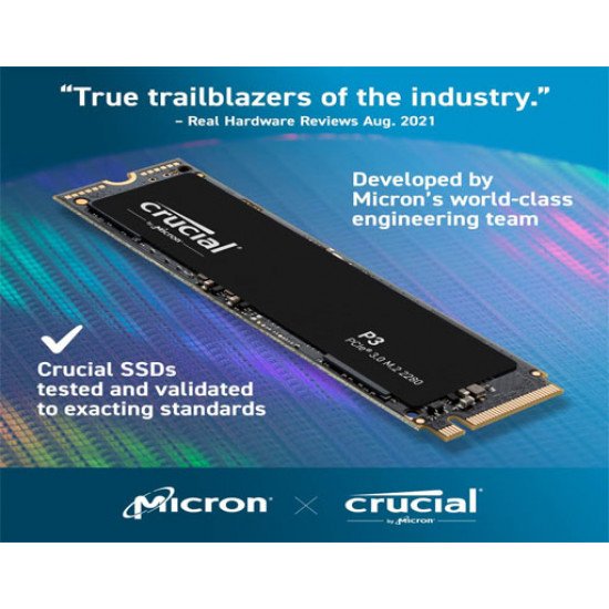 Crucial P3 1TB PCIe Gen3 3D NAND NVMe M.2 SSD, up to 3500MB/s