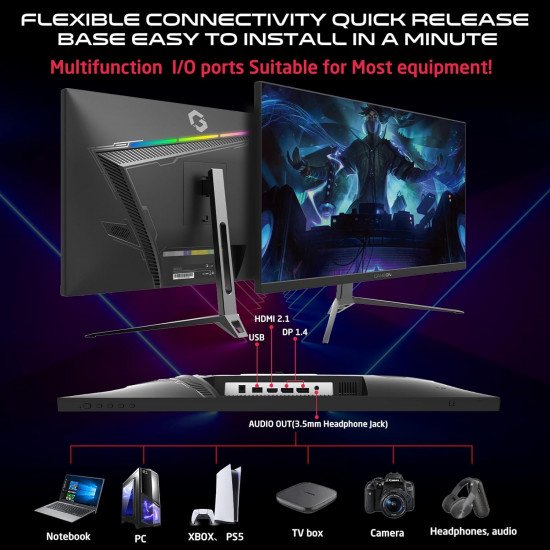 GAMEON GOES27QHD240IPS 27″ QHD, 240Hz, MPRT 0.5ms, HDMI 2.1, Fast IPS Gaming Monitor (Support PS5)