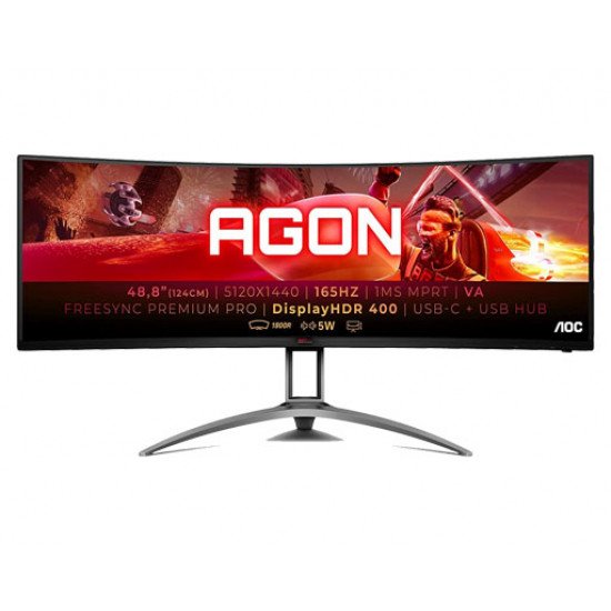 AOC AGON AG493UCX2 49 Inch  Curved Gaming Monitor, 165Hz  VA, 4ms