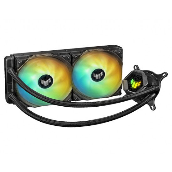 Asus TUF Gaming LC 240 ARGB all-in-one liquid CPU cooler with Aura Sync and dual TUF Gaming 120 mm ARGB radiator fans